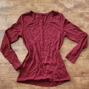 Women's Burgundy Long Sleeve Top